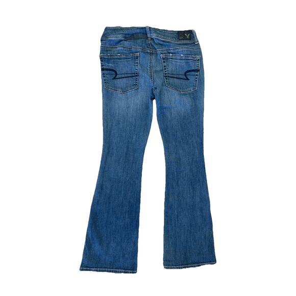 Y2K American Eagle Flare Bootcut Kickboot Stretch Denim Jeans Low Rise 6 Short - Picture 7 of 8